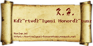 Körtvélyesi Honorátusz névjegykártya